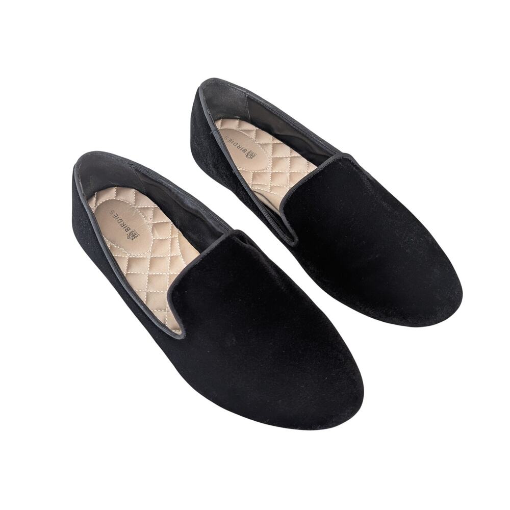 Birdies The Starling Black Velvet Loafer Flats Women's Size 9 Comfortable